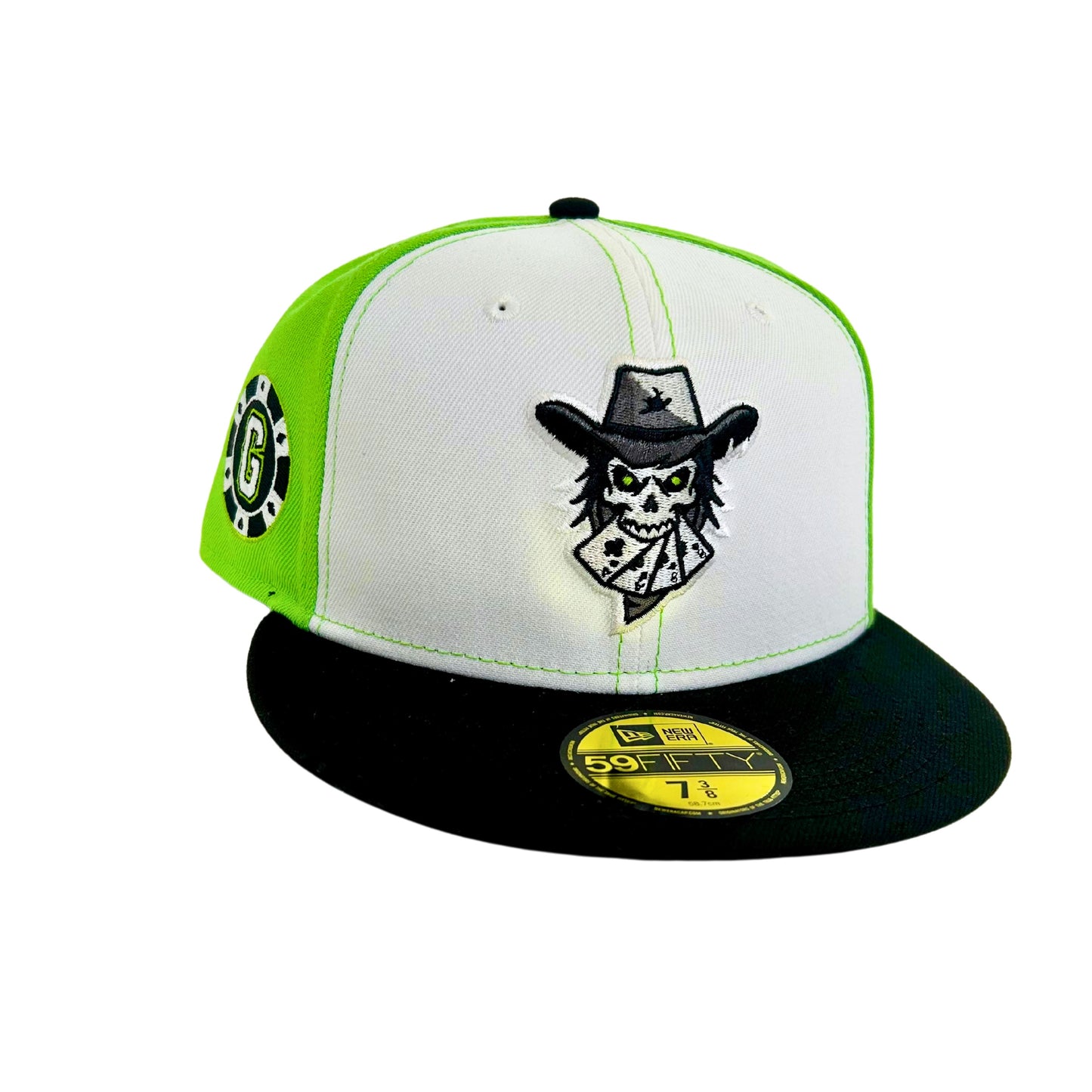 Austin Gamblers Lime & White New Era 6th Street Chutes Collection 59FIFTY Fitted Hat