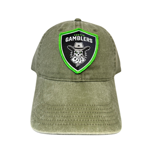 Austin Gamblers Olive Shield Patch Richardson 324 Adjustable Hat