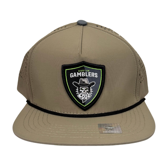 Austin Gamblers Tan Shield Patch Staunch Outfitters Snapback Hat