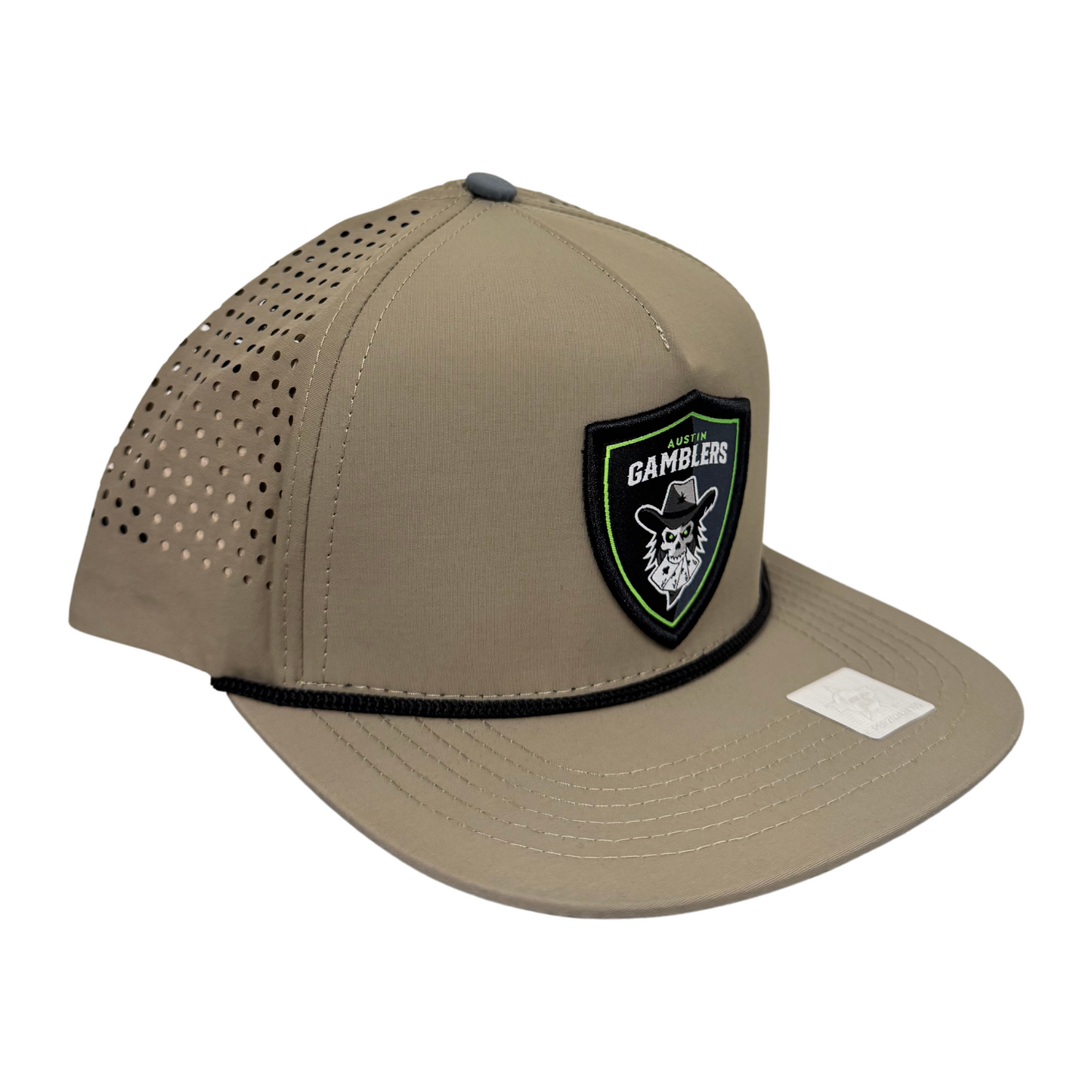 Austin Gamblers Tan Shield Patch Staunch Outfitters Snapback Hat