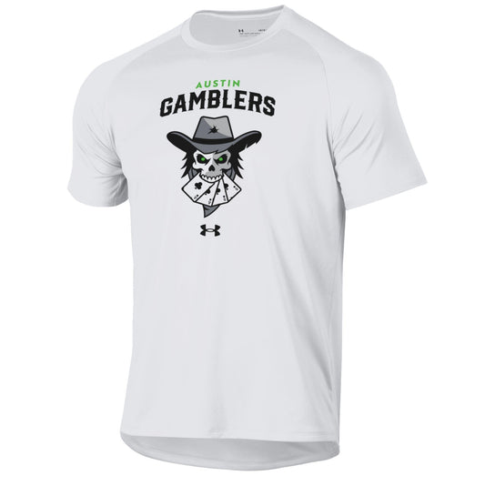 Austin Gamblers White Primary Under Armour Tech T-Shirt