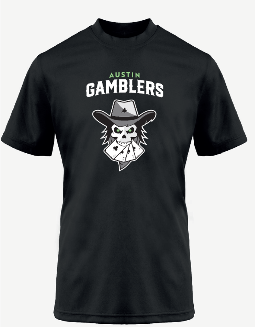 Youth Austin Gamblers Black Primary Performance T-Shirt