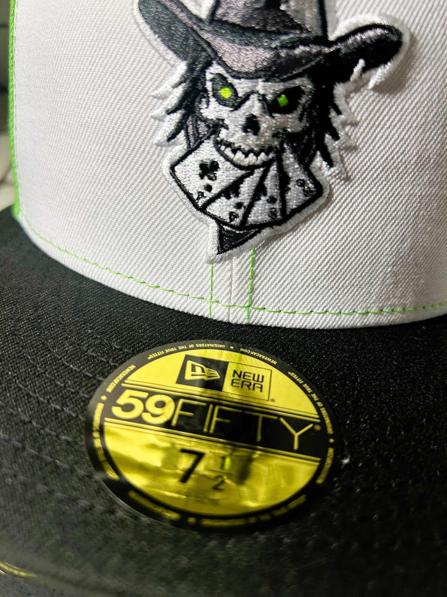 Austin Gamblers Lime & White New Era 6th Street Chutes Collection 59FIFTY Fitted Hat