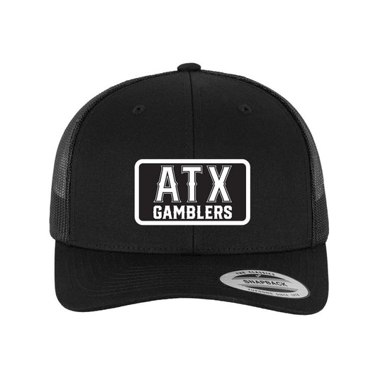 ATX Gamblers Patch Trucker Cap in Black